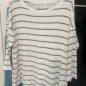 Maurices Striped 3/4 Sleeve Top
